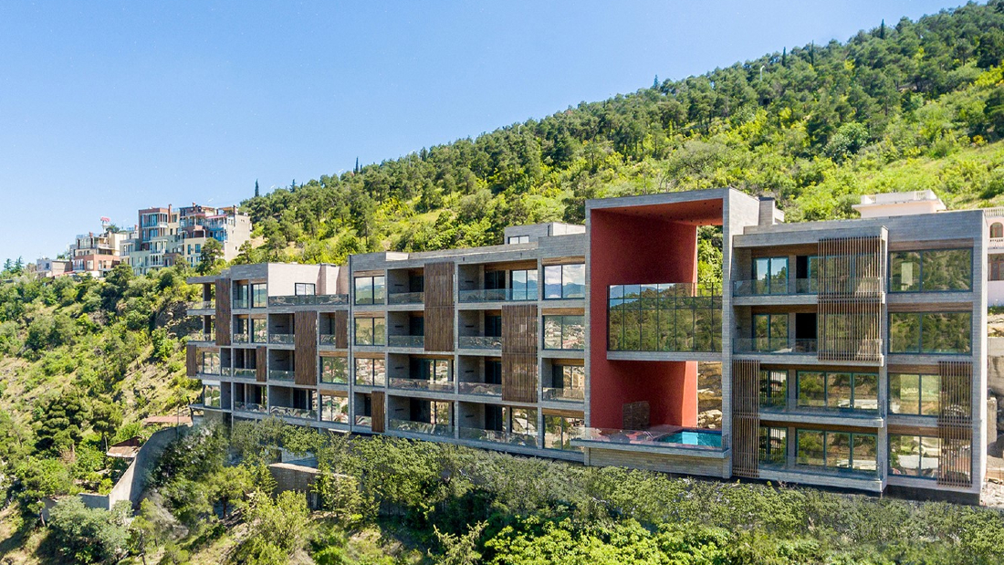 Skyline facade residential building